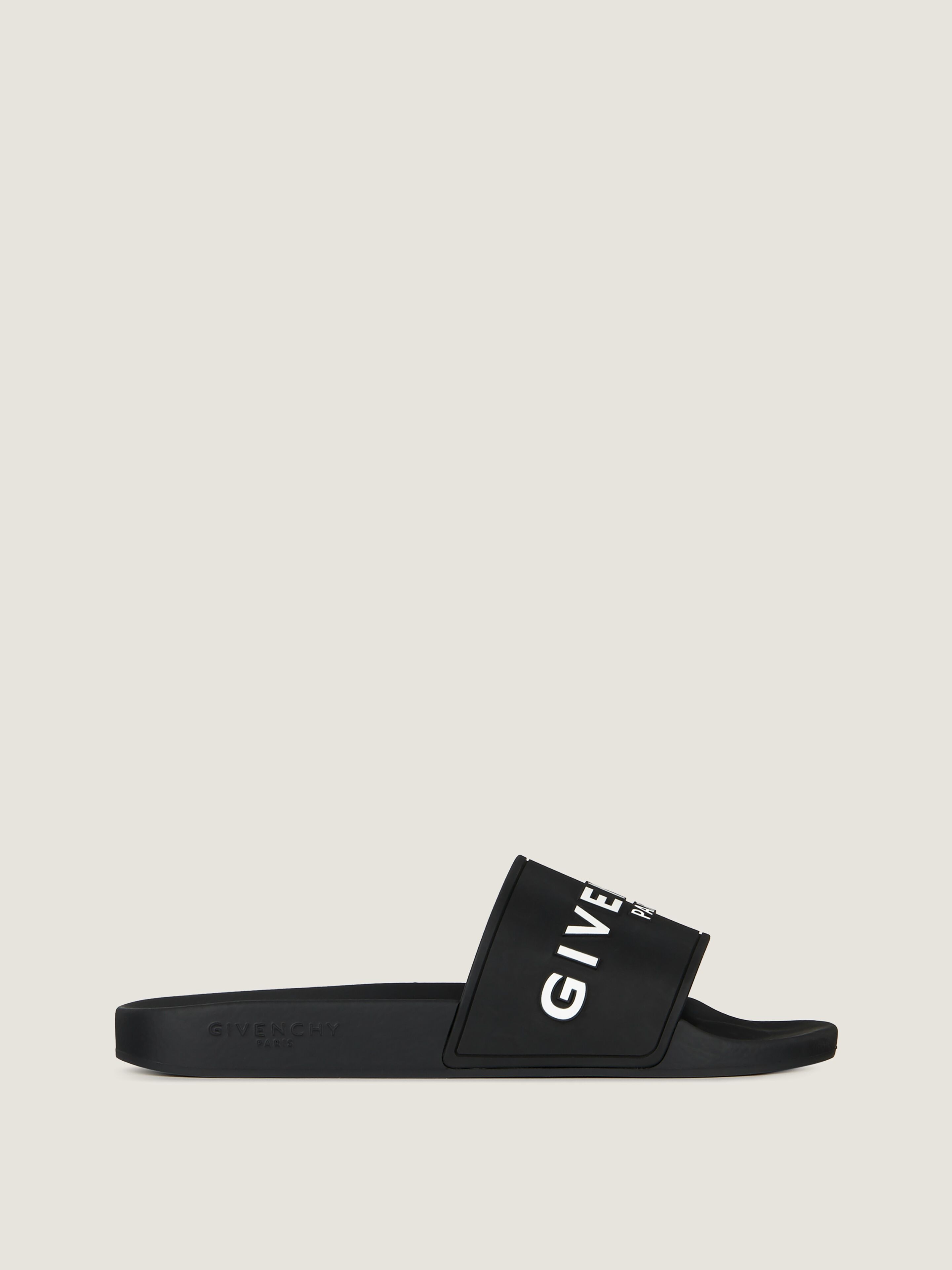 Slide sandals in rubber